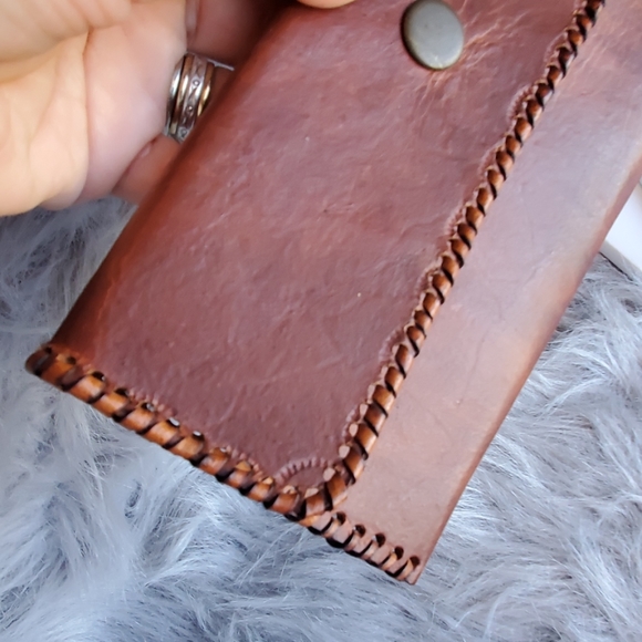 brown large genuine leather wallet - Picture 7 of 8